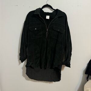 Aerie Black Corduroy quarter zip up